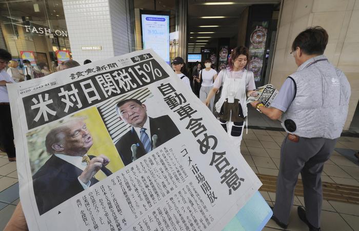 7月23日,日本媒体对日美关税谈判的报道 图据视觉中国