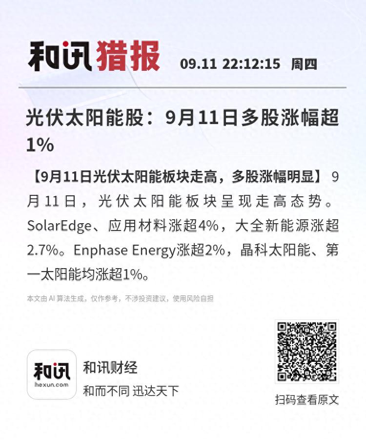_光伏股票暴涨_光伏上涨